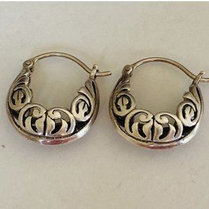 Silpada .925 Silver Filigree Hoop Earrings P1126